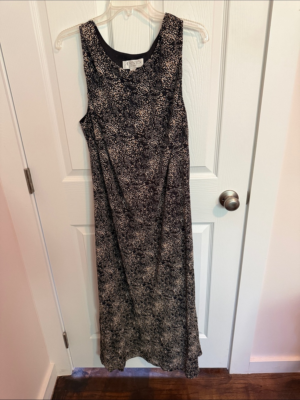 Casual Annex Black & Cream Sleeveless Printed Midi Dress